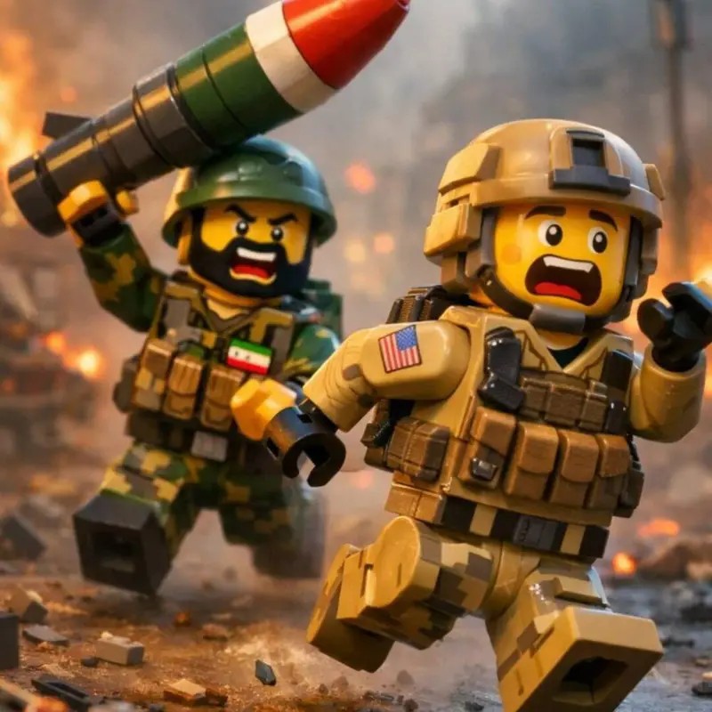 Os vídeos virais de IA da guerra do Irã no estilo Lego – divertimento ou propaganda?